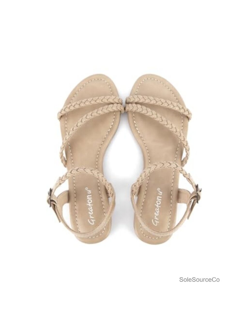 Open Toe Braided Slingback Flat Sandals